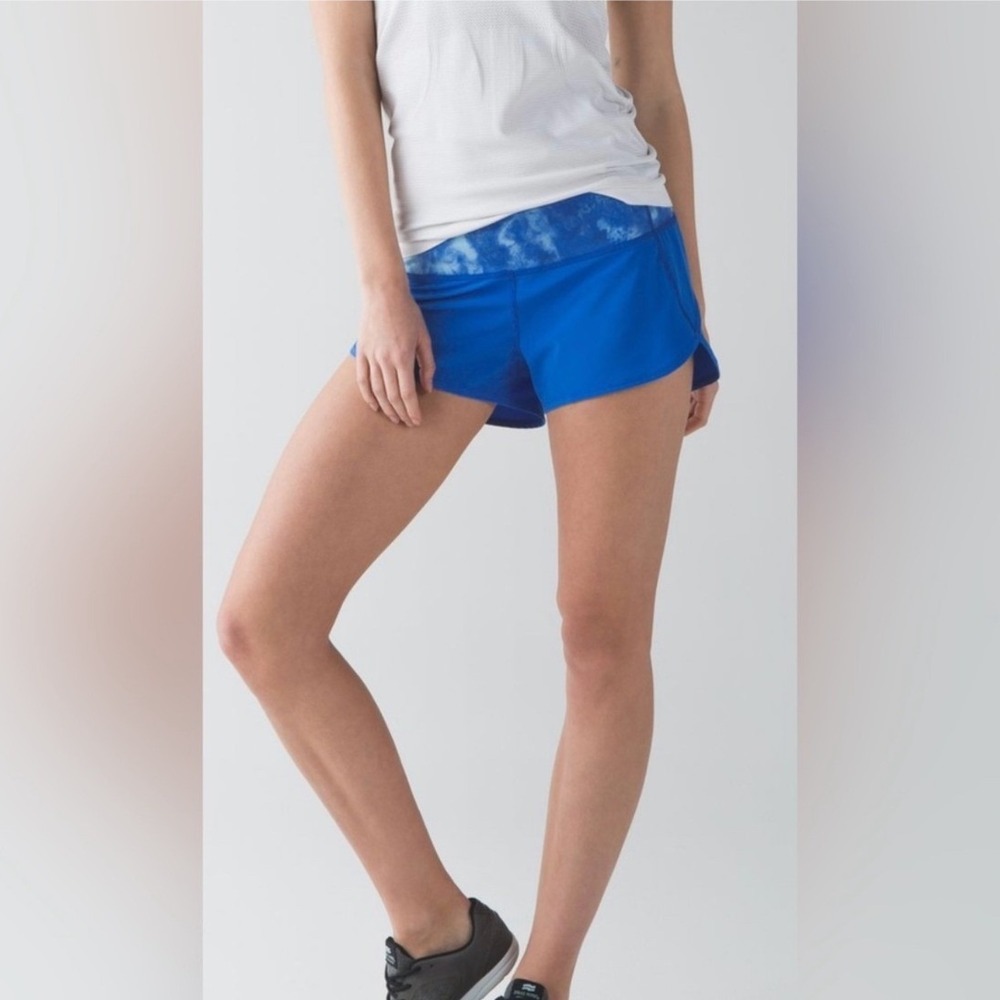 Lululemon Speed Short Womens 8 Pipe Dream Blue Tidal Trip Running Short